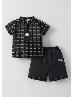 Hopscotch - Checkered Shirt And Shorts With Tie