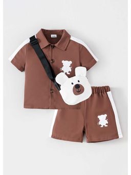 Hopscotch - Teddy Collared Shirt And Shorts With Bag