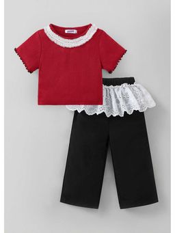 Hopscotch - Ruffle Applique Top And Pant