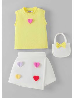 Hopscotch - Heart Applique Top And Skorts And Bag