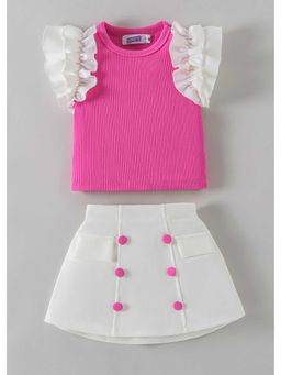 Hopscotch - Pom Ruffled Top And Skirt