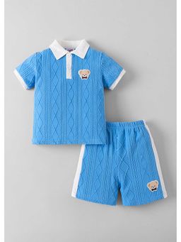 Hopscotch - Textured Polo T-Shirt And Shorts