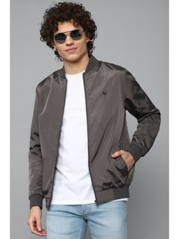 Allen Solly - Men Grey Solid Full Sleeves Casual Jacket