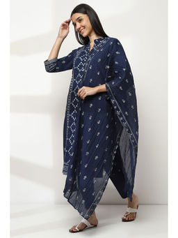 Rangriti - Women Navy Cotton Dupatta