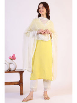 W - Embroidered Women Lace Nylon Dupatta