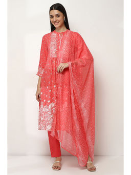 Rangriti - Women Coral Polyester Dupatta