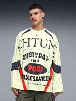 Puma - Oversized Long Sleeves Printed Jersey T-Shirt