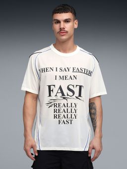 Puma - White Printed Mesh T-Shirt