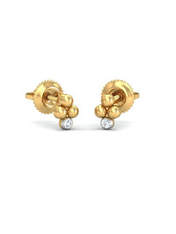KuberBox - Mukta Stud Earrings 14K Gold