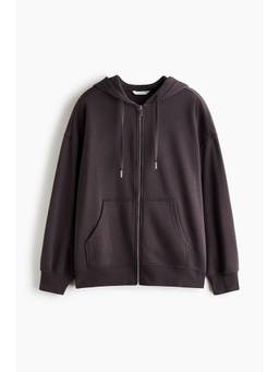 H&M - Women Brown Oversized Zip-Through Hooded Jacket