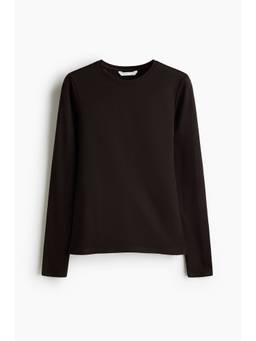 H&M - Women Brown Fitted Cotton Top
