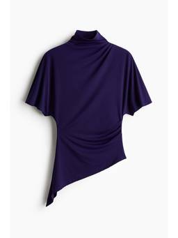 H&M - Women Purple Asymmetric Turtleneck Top