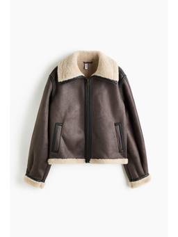 H&M - Women Brown Funnel-Collar Jacket