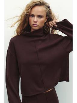 H&M - Women Brown Loose-Fit Turtleneck Jumper