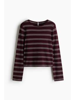 H&M - Women Maroon Long-Sleeved Fine-Knit Top