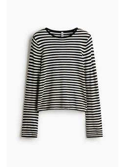 H&M - Women Black Long-Sleeved Fine-Knit Top