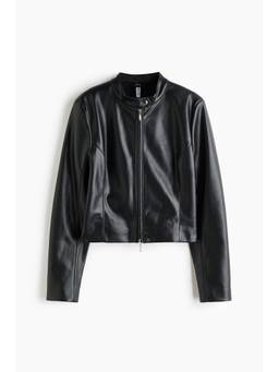 H&M - Women Black Zip-Through Biker Jacket
