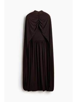 H&M - Women Brown Jersey Cape Dress