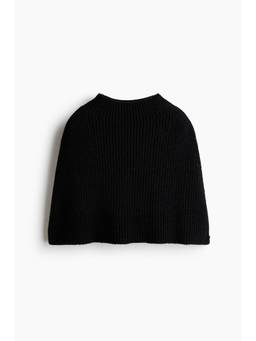 H&M - Women Black Rib-Knit Cape