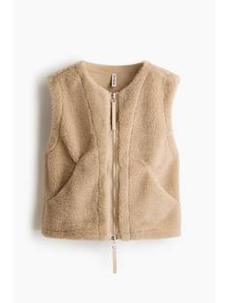 H&M - Women Beige Teddy Gilet
