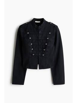 H&M - Women Black Button-Detail Twill Jacket