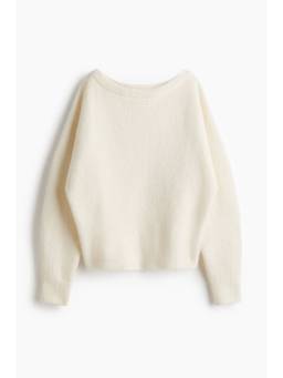H&M - Women White Brushed Boat-Neck Jumper