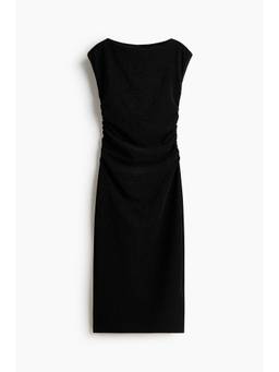 H&M - Women Black Glittery Boat-Neck Dress