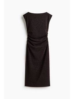H&M - Women Brown Glittery Boat-Neck Dress