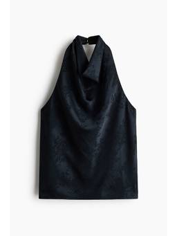 H&M - Women Blue Cowl-Neck Halter Neck Top