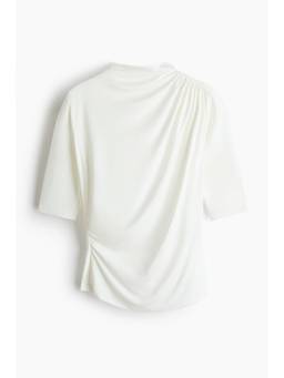H&M - Women White Draped Turtleneck Top