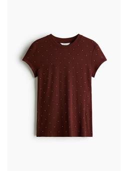 H&M - Women Brown Embellished T-Shirt