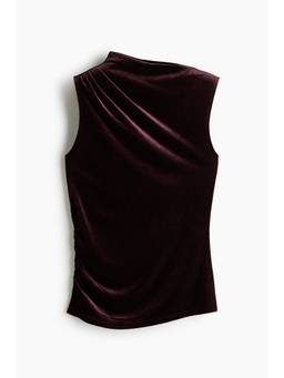 H&M - Women Red Draped Velour Top
