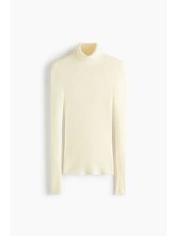 H&M - Women White Roll-Neck Merino Wool Top
