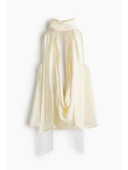 H&M - Women White High Neck Top with Scarf