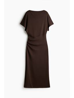 H&M - Women Brown Knitted Butterfly-Sleeved Dress