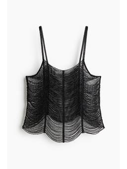 H&M - Women Black Beaded Strappy Top