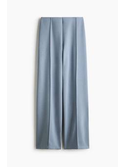 H&M - Women Blue Crease-Leg Scuba Trousers