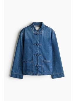 H&M - Women Blue Knot-Button Denim Jacket