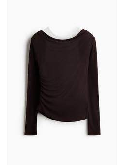 H&M - Women Brown Layered Jersey Top