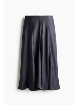 H&M - Women Grey Godet-Pleated A-Line Skirt
