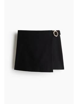 H&M - Women Black Metal-Detail Wrap Skort
