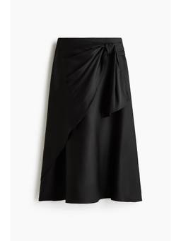 H&M - Women Black Tie-Detail A-Line Skirt