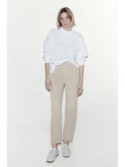 H&M - Women Beige Mom Slim Fit High Waist Ankle Jeans