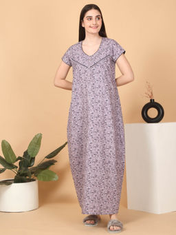Sweet Dreams - Women Purple Floral Nightdress