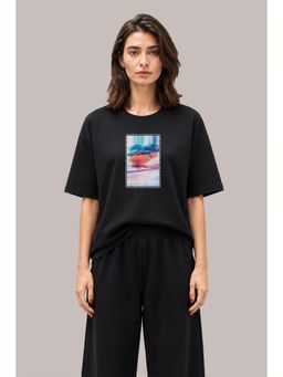 MIXT by Nykaa Fashion - Oversized Graphic Printed T-Shirt - Black