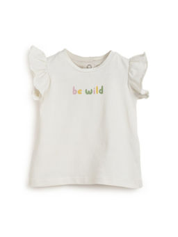 Chicco - Girls White Knitted Printed T-Shirt