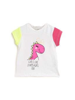 Chicco - Girls White Printed Knitted T-Shirt