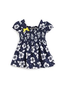 Chicco - Girls White & Blue Knitted Dress