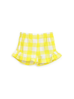Chicco - Girls White & Yellow Woven Shorts