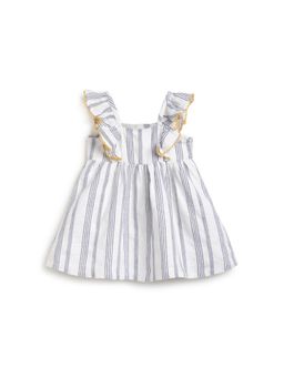 Chicco - Girls White & Blue Woven Dress